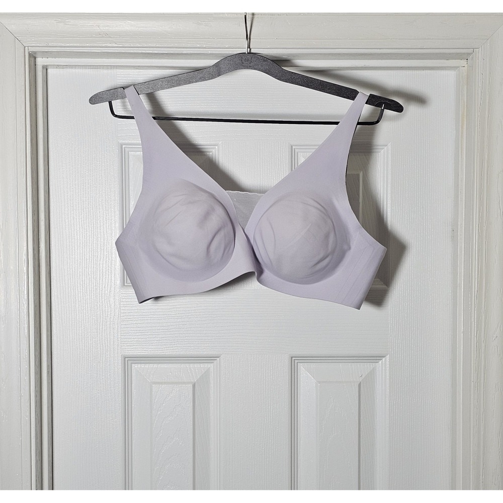 New! Knix Shadow Mesh Bra T Shirt Wireless Size L Orchid NWT‎ Comfort Lt. Purple
